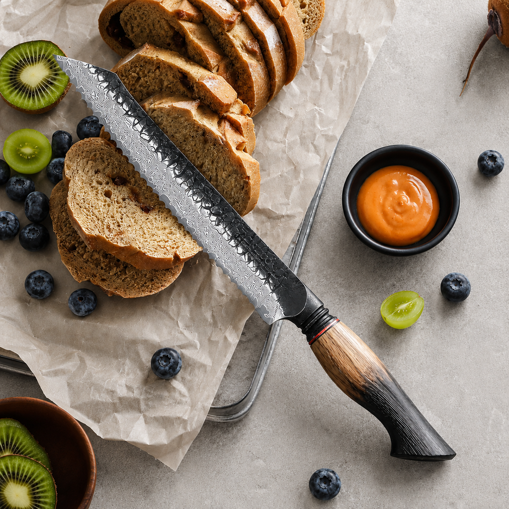 Kogarashi - Bread Knife Damascus 8"