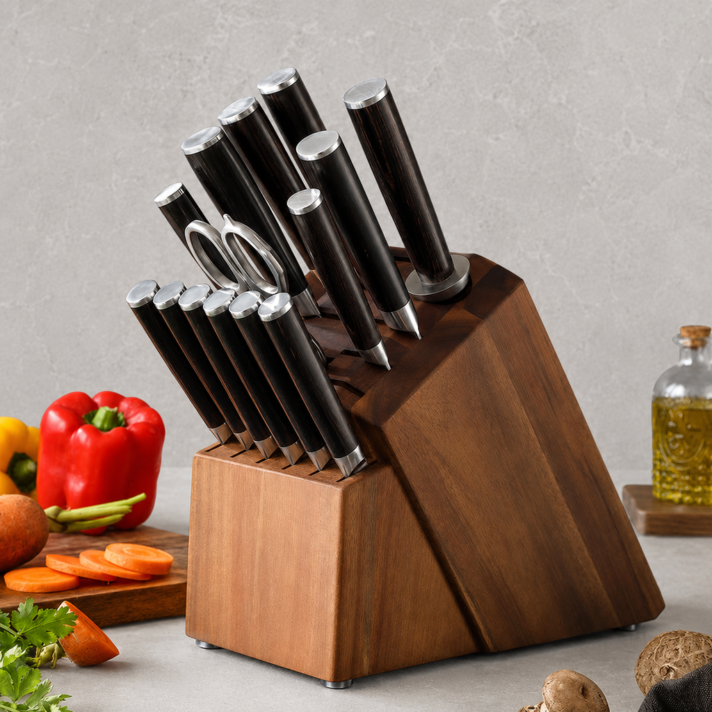Tsukikage - 15-Piece Knife Block Set 67-Layer Damascus