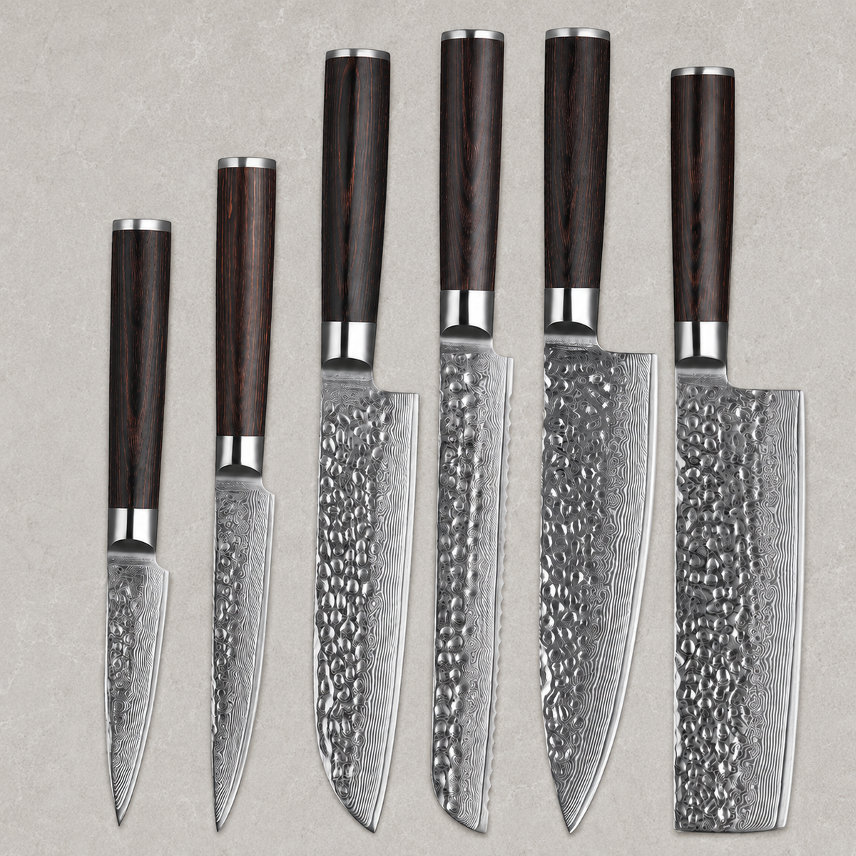 Tsukikage - 6-Piece Knife Set 67-Layer Damascus