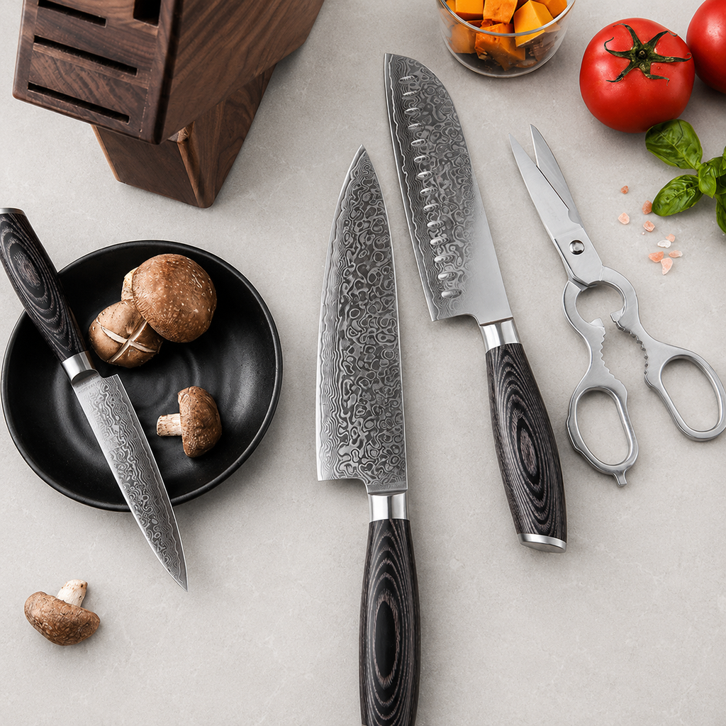 Nenrin - 5-Piece Knife Block Set 67-Layer Damascus