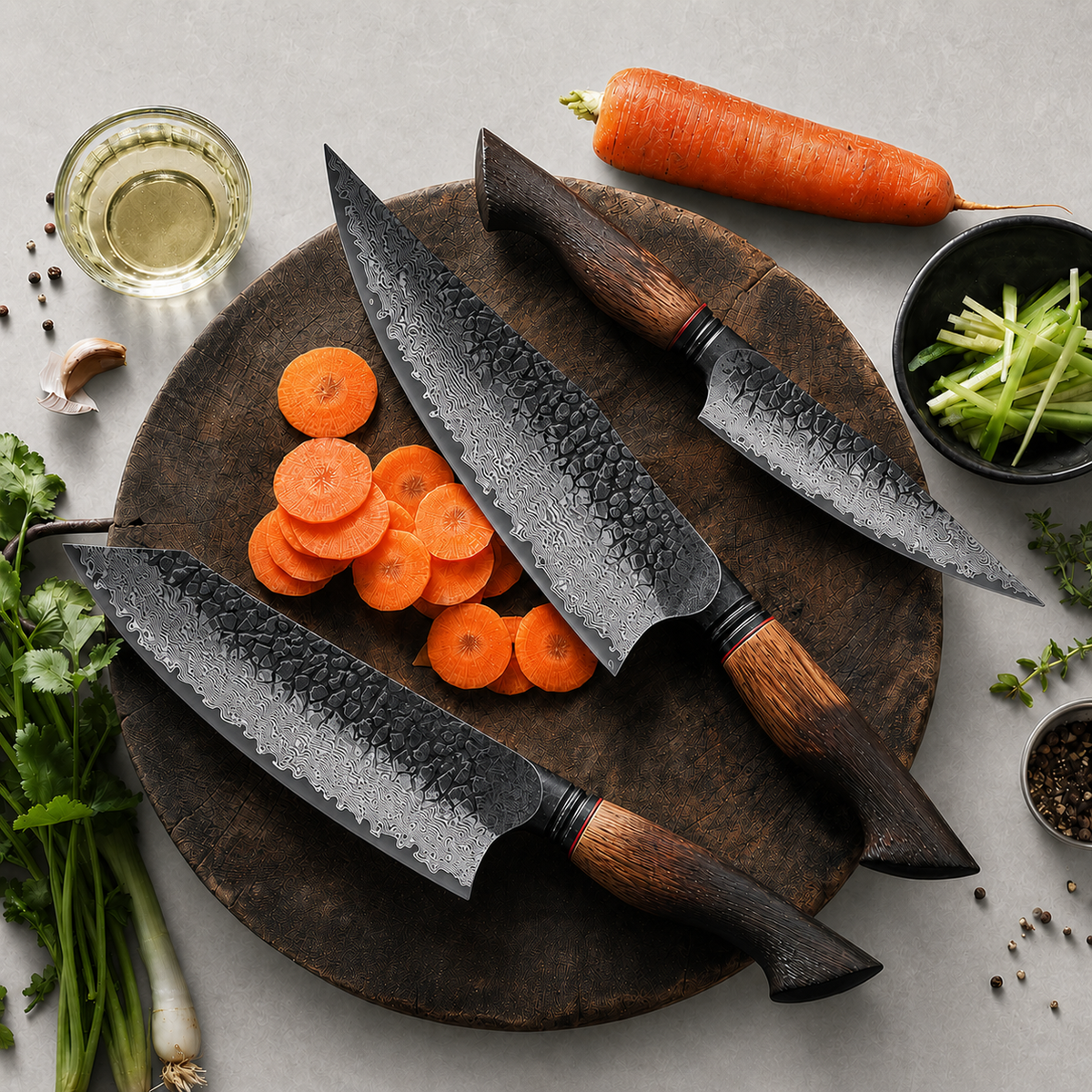 Kogarashi - 3-Piece Knife Set 67-Layer Damascus