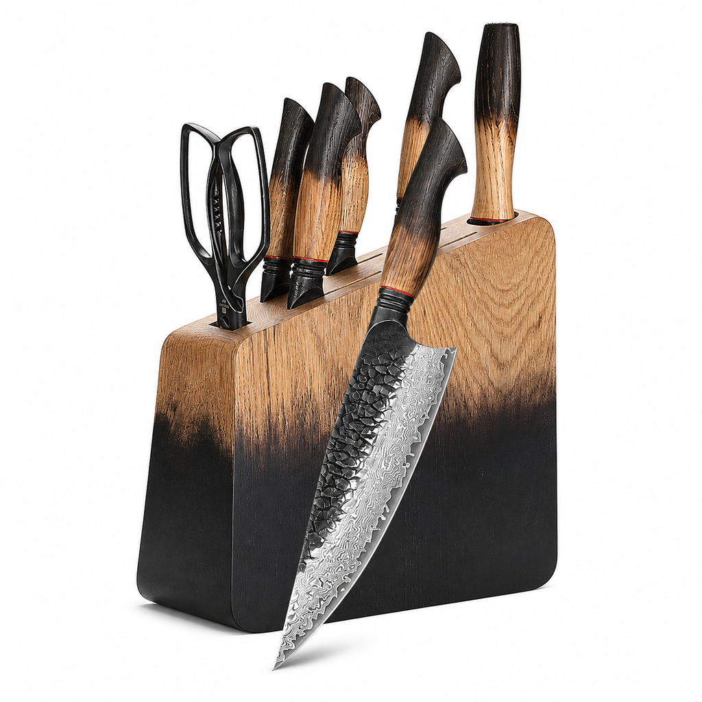 Kogarashi - 8-Piece Knife Block Set 67-Layer Damascus