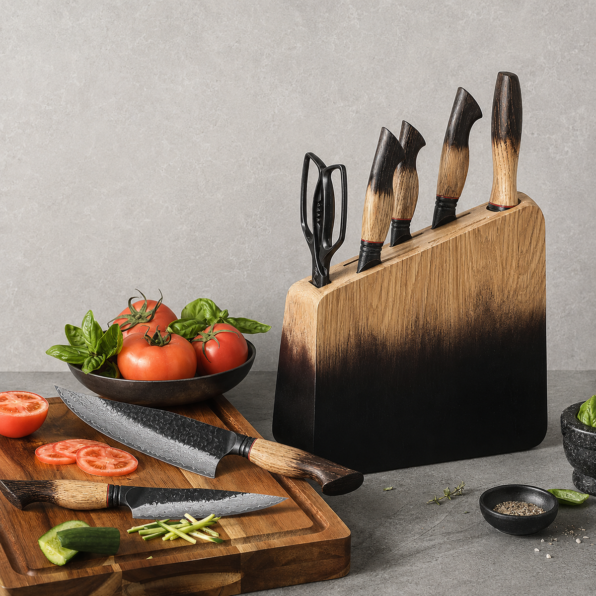 Kogarashi - 8-Piece Knife Block Set 67-Layer Damascus