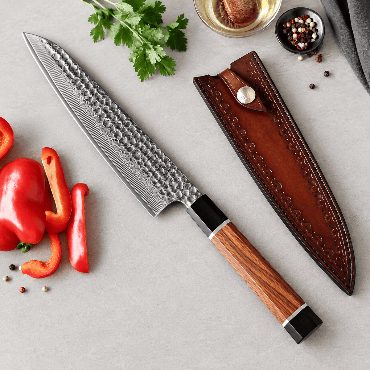 Meito Knives Arashi - Chef Knife 67-Layer Damascus 8.3"