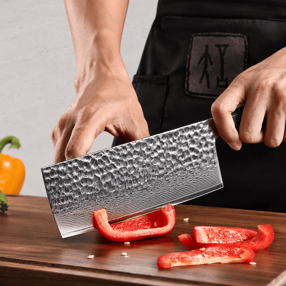 Meito Knives Arashi - Nakiri Knife 67-Layer Damascus 6.8"