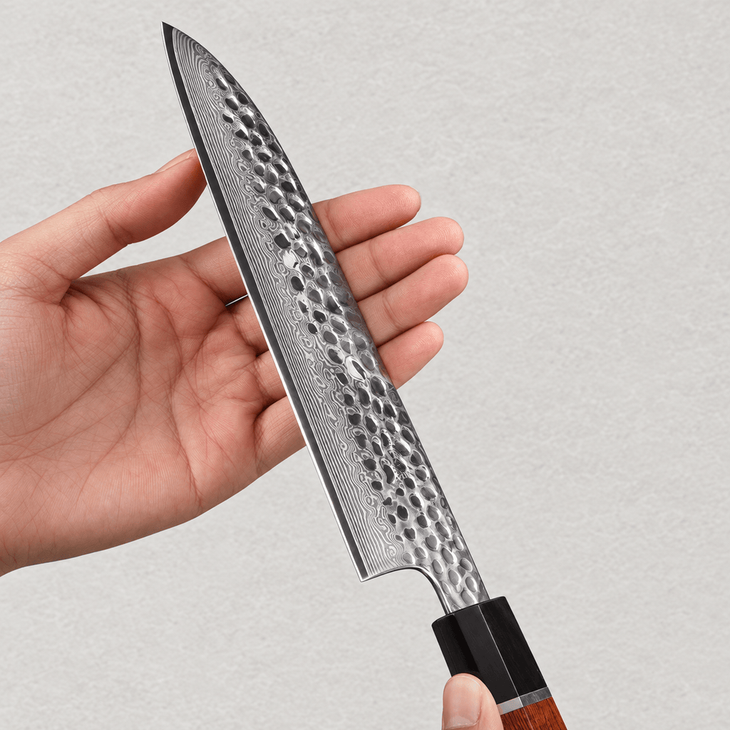 Meito Knives Arashi - Santoku Knife 67-Layer Damascus 7"
