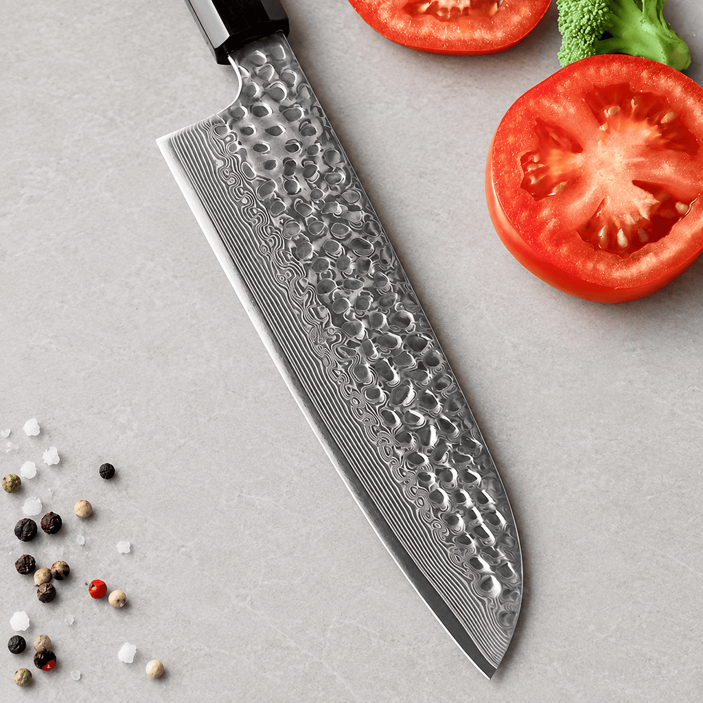 Meito Knives Arashi - Santoku Knife 67-Layer Damascus 7"