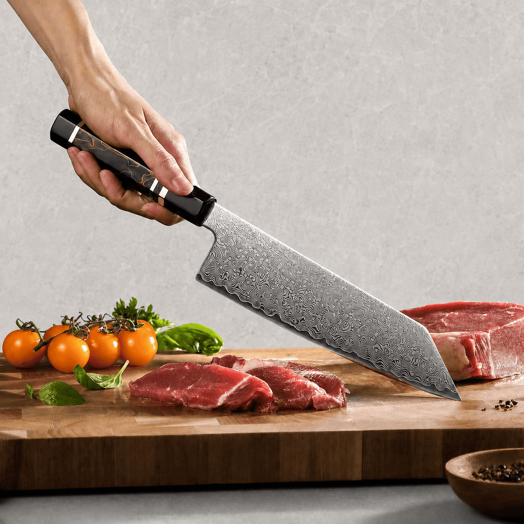Meito Knives Enjin - Bunka Knife Damascus 8.3"