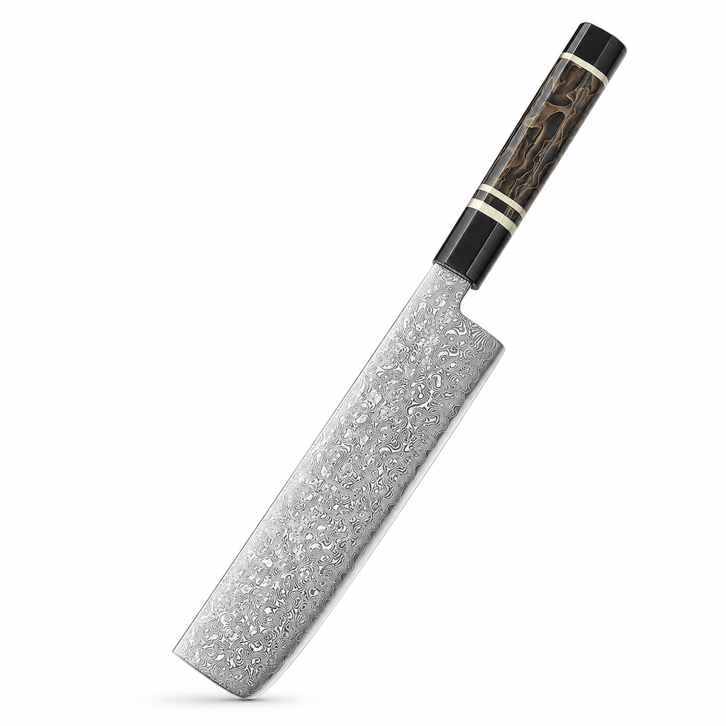 Meito Knives Enjin - Nakiri Knife Damascus 7"