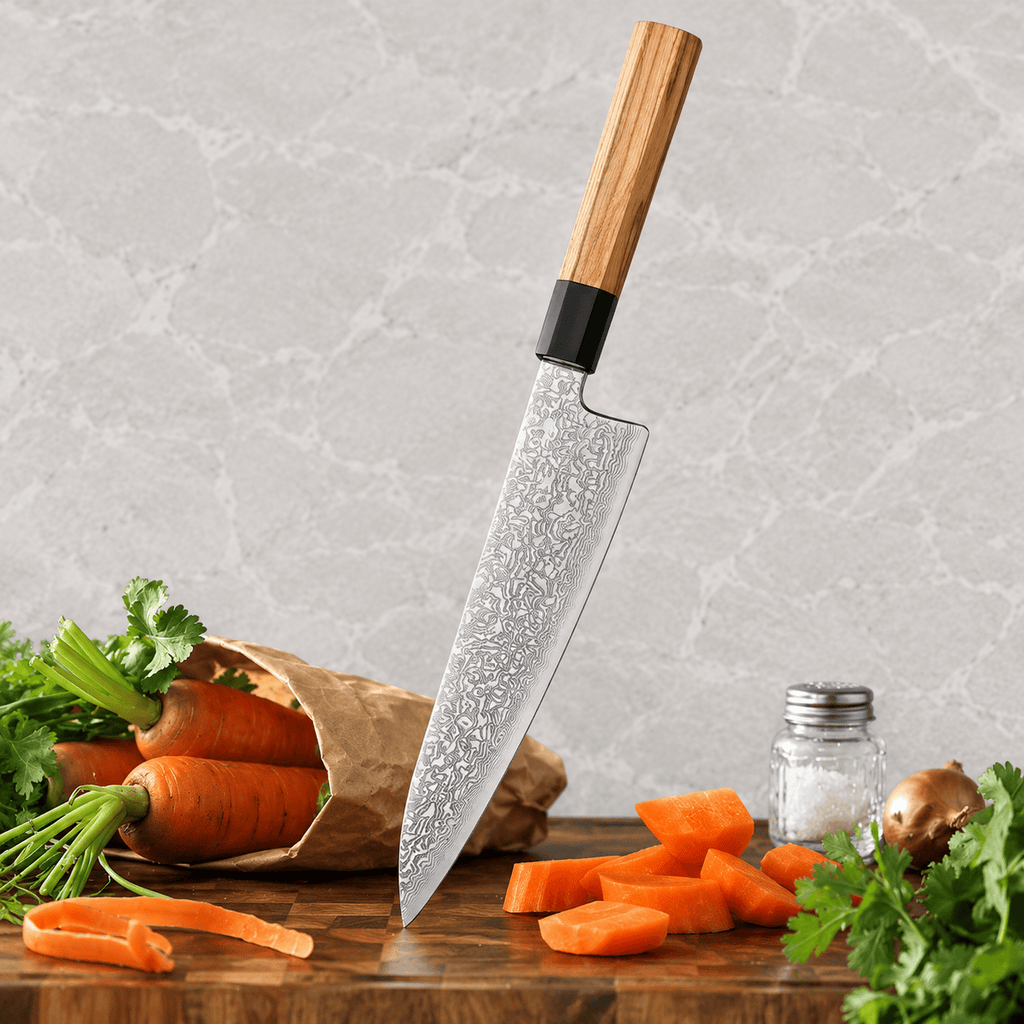 Meito Knives Kaede - Chef Knife Damascus 8.5"