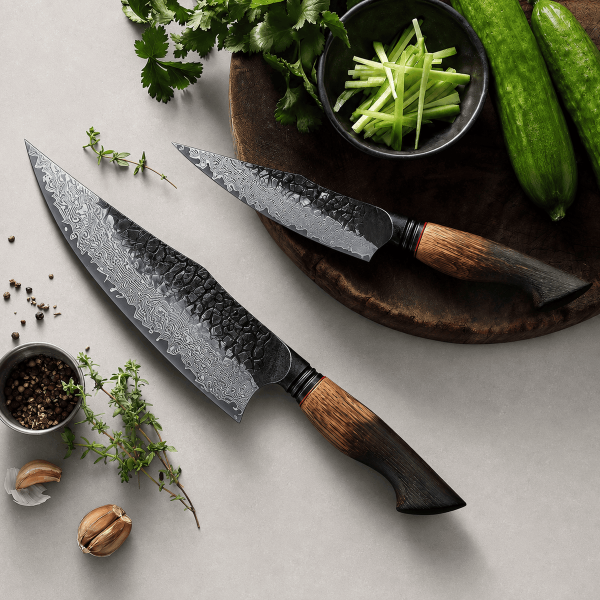 Meito Knives Kogarashi - 2-Piece Knife Set 67-Layer Damascus