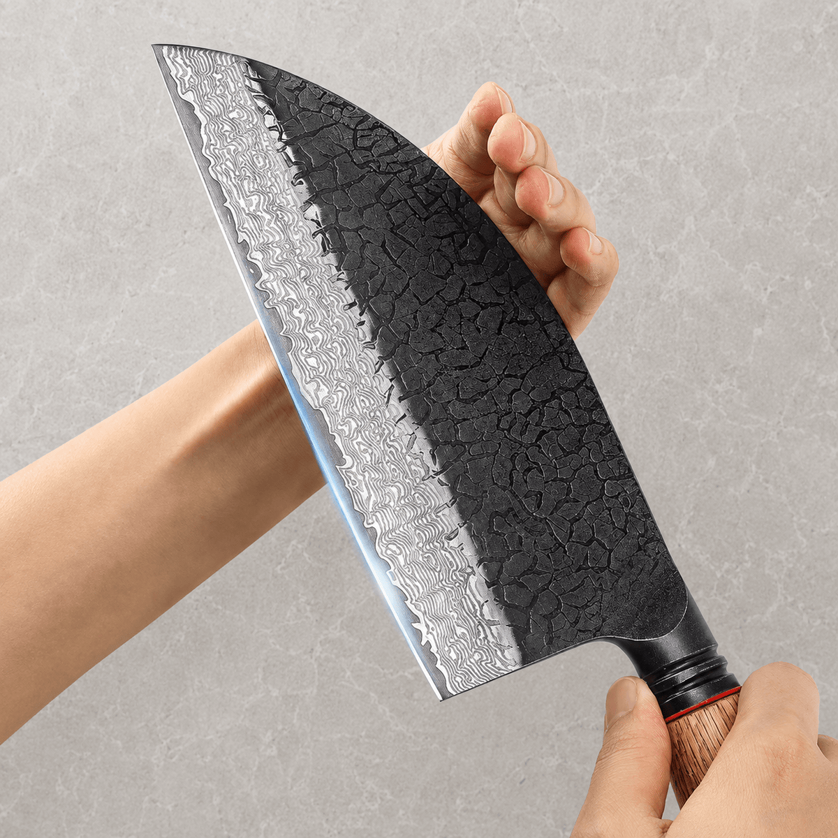 Meito Knives Kogarashi - Bone Chopper Knife Damascus 7.3"