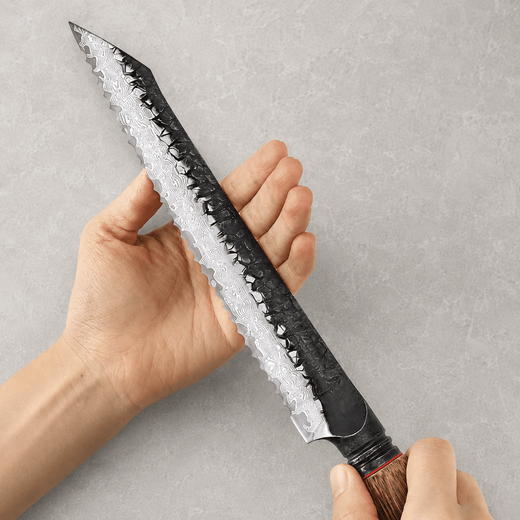 Meito Knives Kogarashi - Bread Knife Damascus 8"