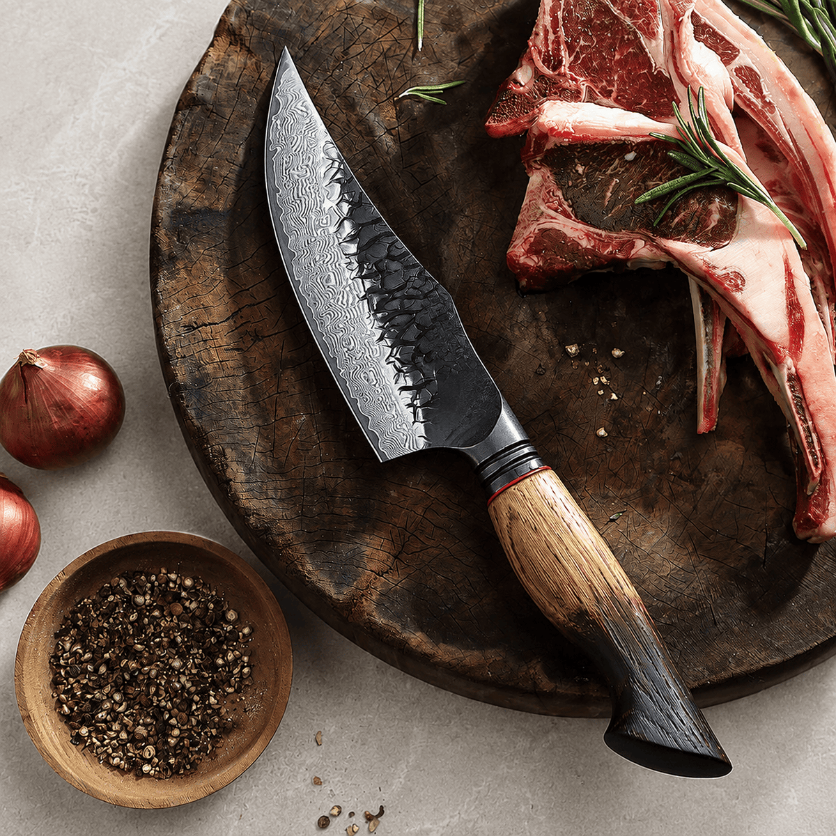 Meito Knives Kogarashi - Chef Knife Damascus 5.8"