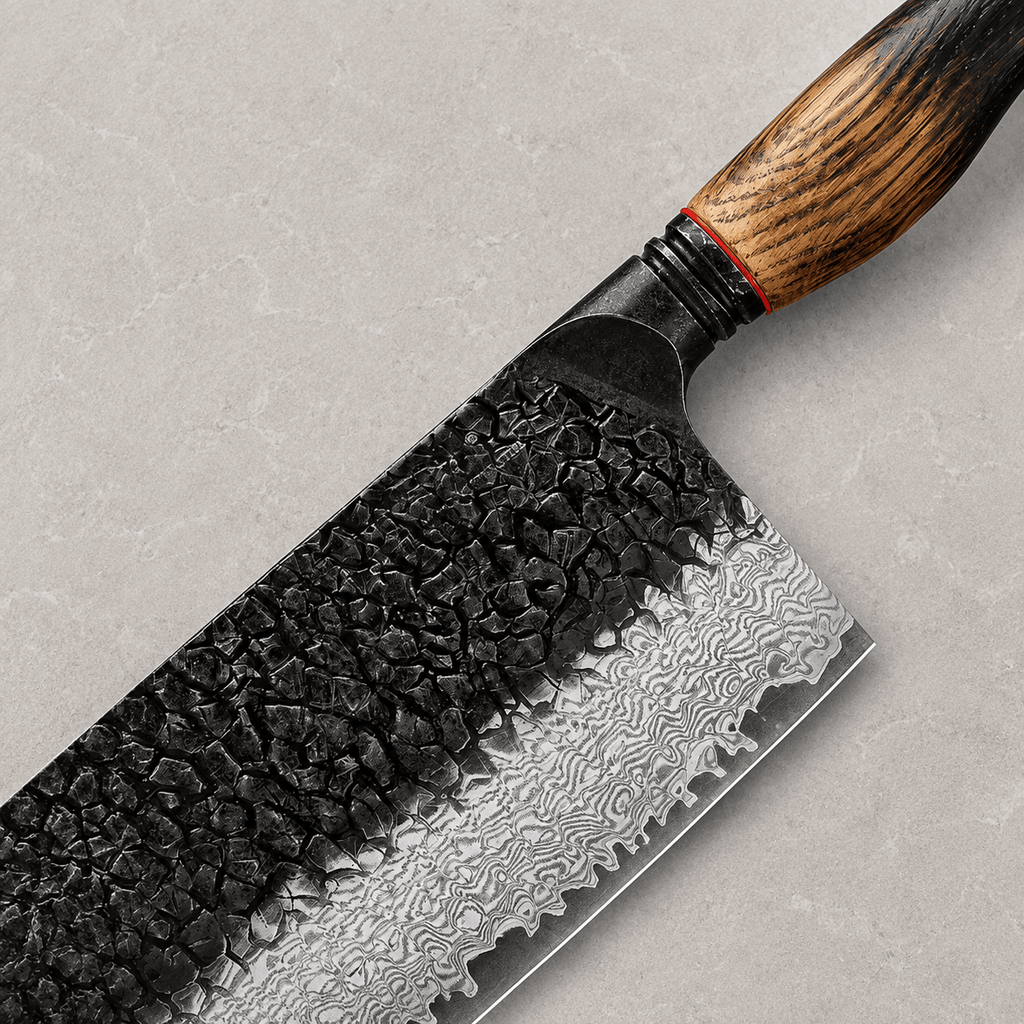 Meito Knives Kogarashi - Cleaver Knife Damascus 7"