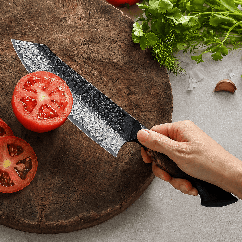 Meito Knives Kogarashi - Santoku Knife Damascus 7.5"