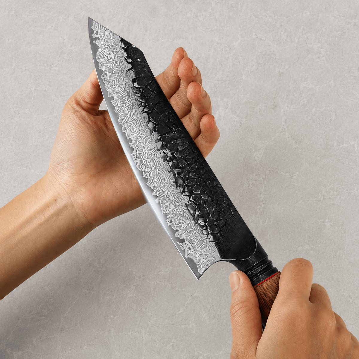 Meito Knives Kogarashi - Santoku Knife Damascus 7.5"