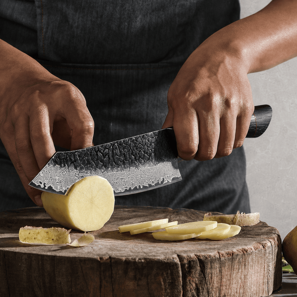 Meito Knives Kogarashi - Santoku Knife Damascus 7.5"