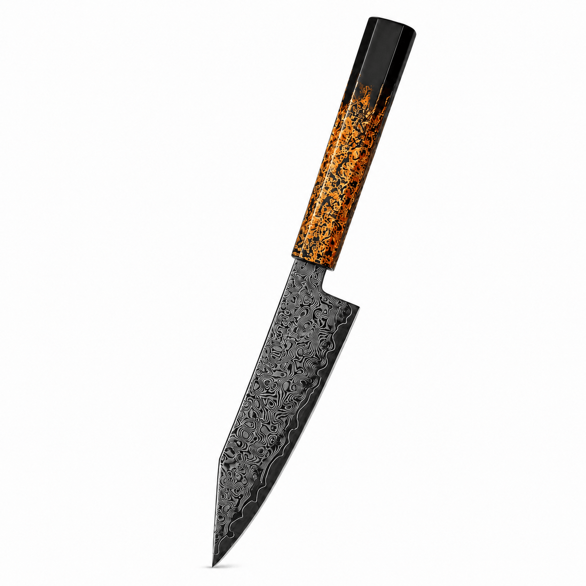 Meito Knives Kurogane - Bunka Knife Damascus 5.9"