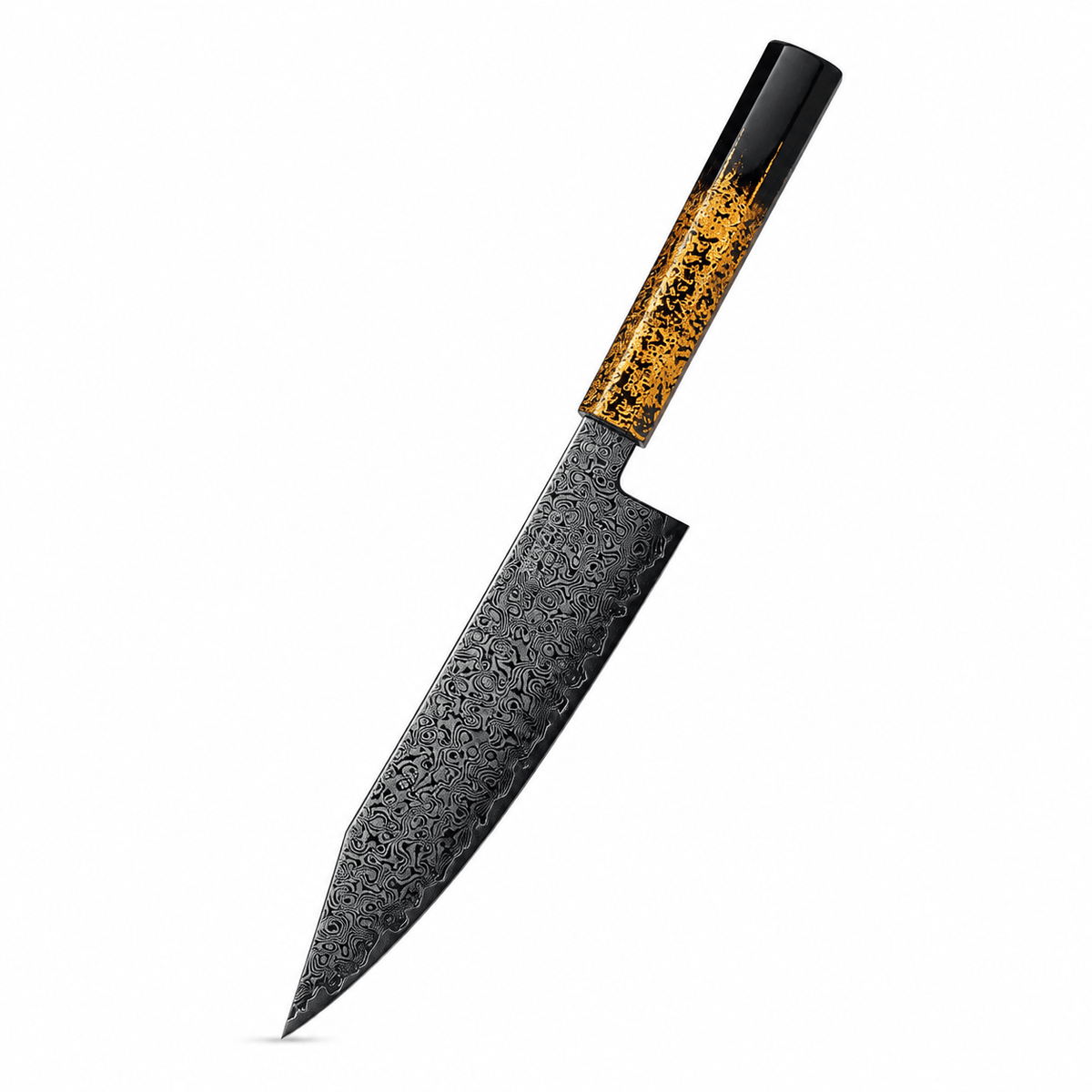Meito Knives Kurogane - Bunka Knife Damascus 8.3"