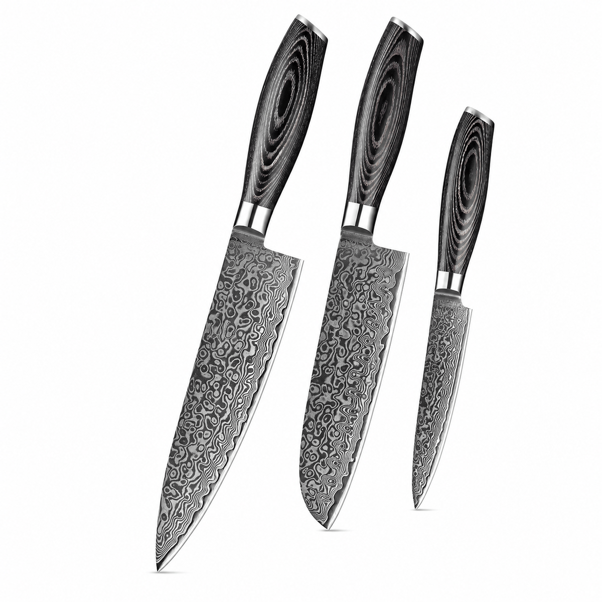 Meito Knives Nenrin - 3-Piece Knife Set 67-Layer Damascus