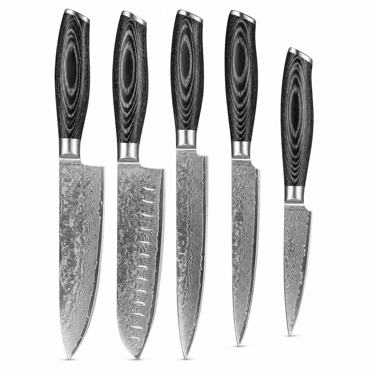 Meito Knives Nenrin - 5-Piece Knife Set 67-Layer Damascus