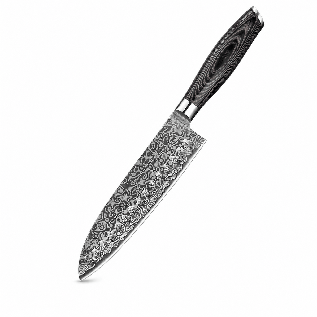 Meito Knives Nenrin - Santoku Knife Damascus 7"