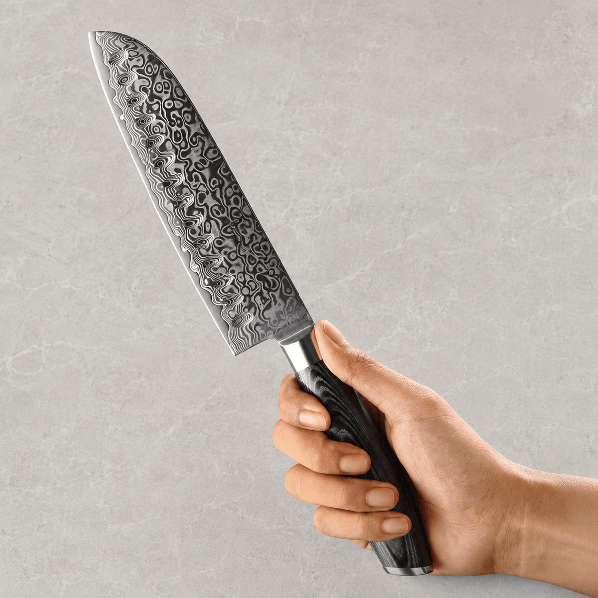 Meito Knives Nenrin - Santoku Knife Damascus 7"