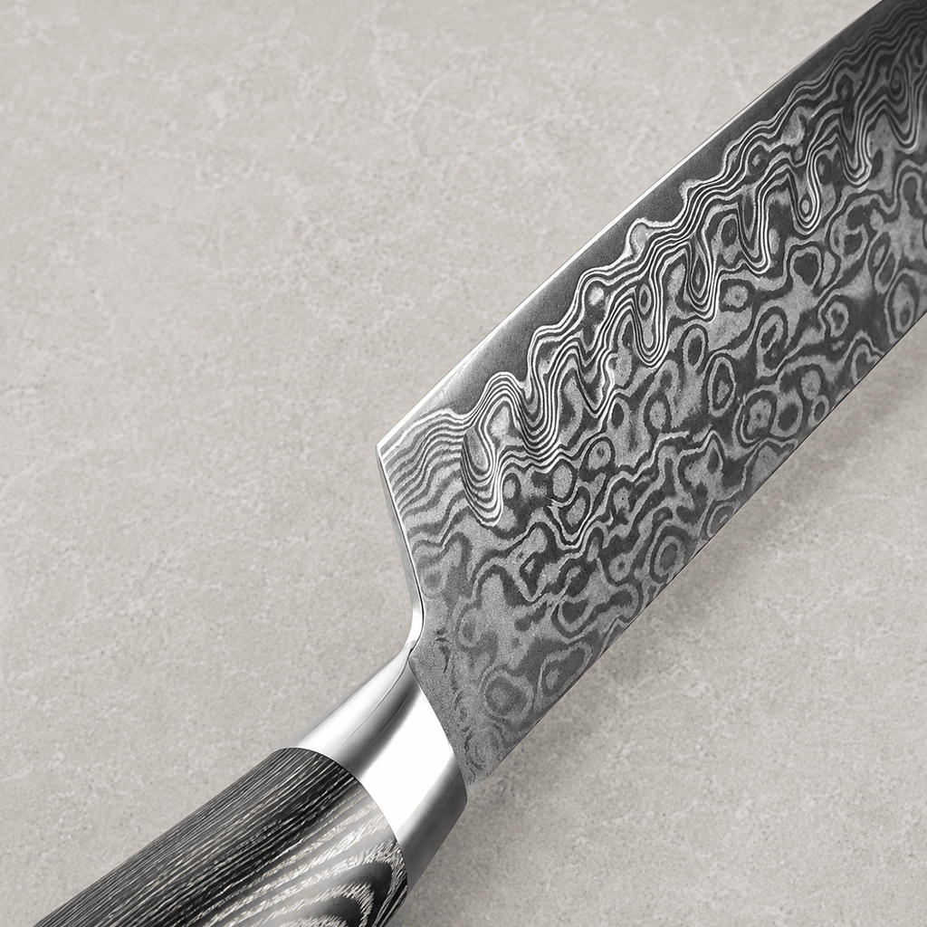 Meito Knives Nenrin - Santoku Knife Damascus 7"