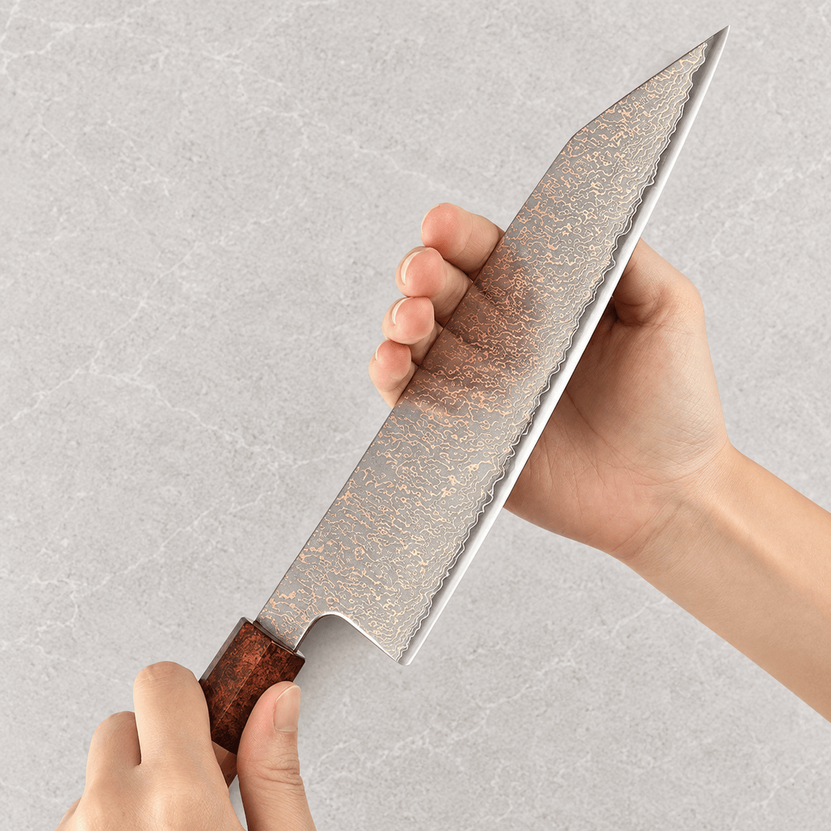 Meito Knives Ryūsui - Bunka Knife Damascus 8"