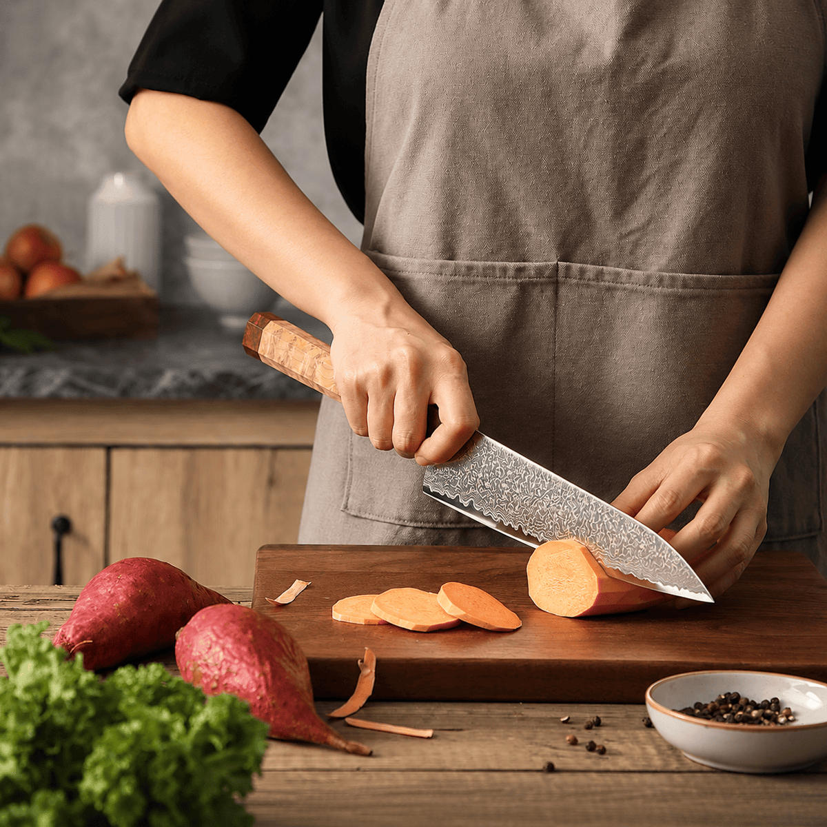 Meito Knives Ryūsui - Chef Knife Damascus 8.3"