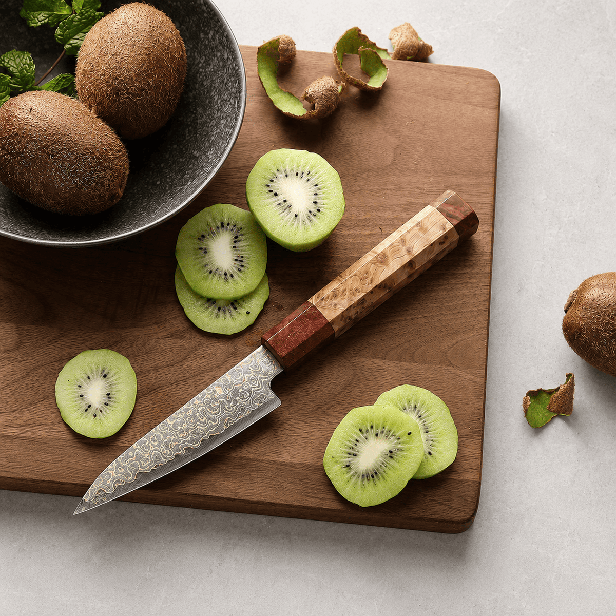 Meito Knives Ryūsui - Paring Knife Damascus 4.3"