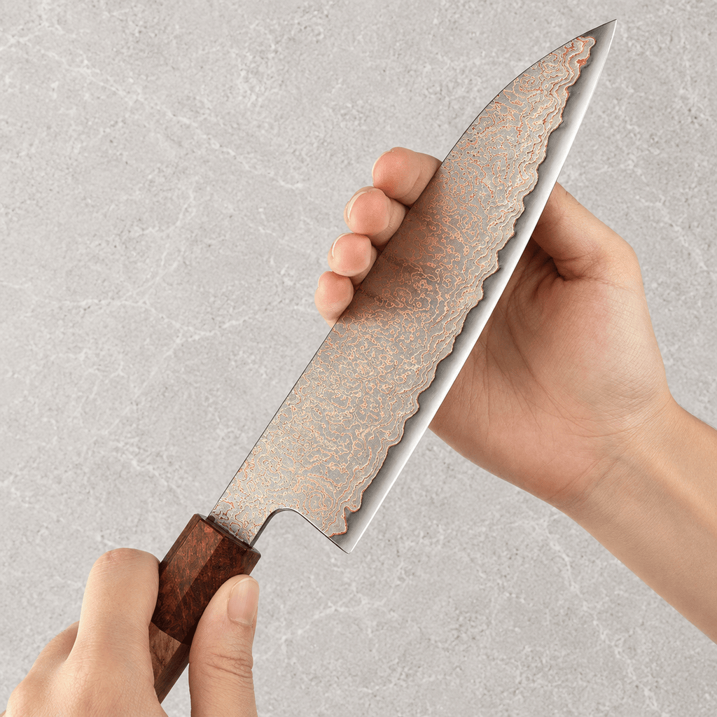 Meito Knives Ryūsui - Santoku Knife Damascus 7.2"