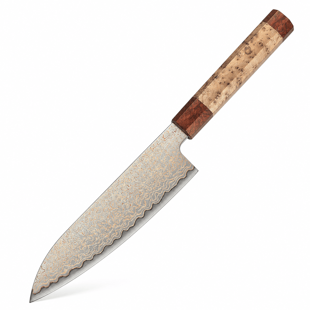 Meito Knives Ryūsui - Santoku Knife Damascus 7.2"