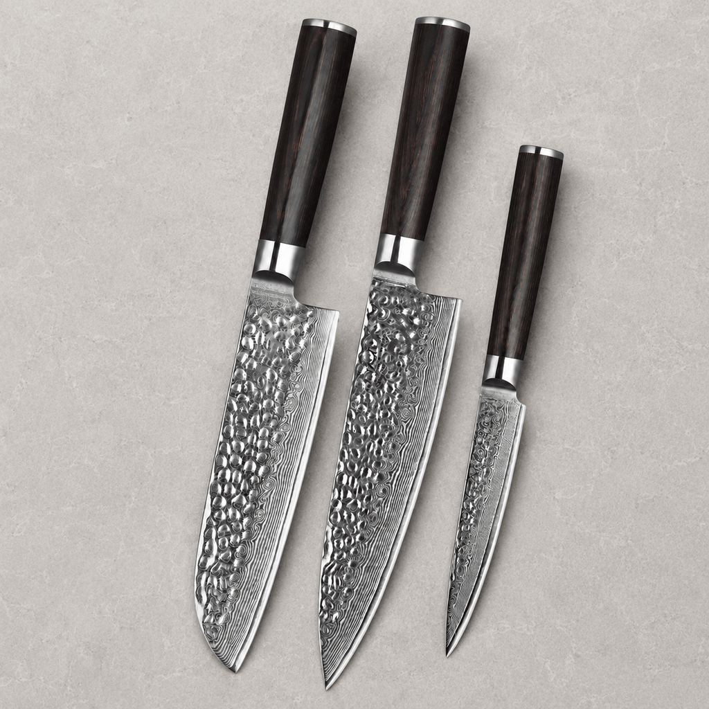 Meito Knives Tsukikage - 3-Piece Knife Set 67-Layer Damascus