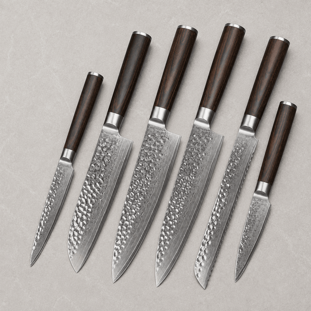 Meito Knives Tsukikage - 5-Piece Knife Set 67-Layer Damascus