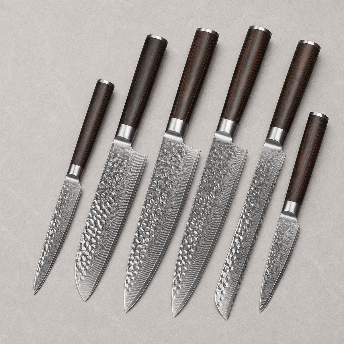 Meito Knives Tsukikage - 5-Piece Knife Set 67-Layer Damascus