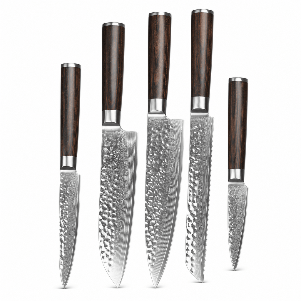 Meito Knives Tsukikage - 5-Piece Knife Set 67-Layer Damascus