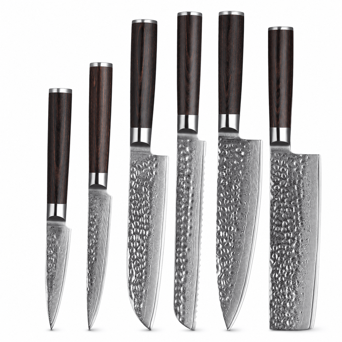 Meito Knives Tsukikage - 6-Piece Knife Set 67-Layer Damascus