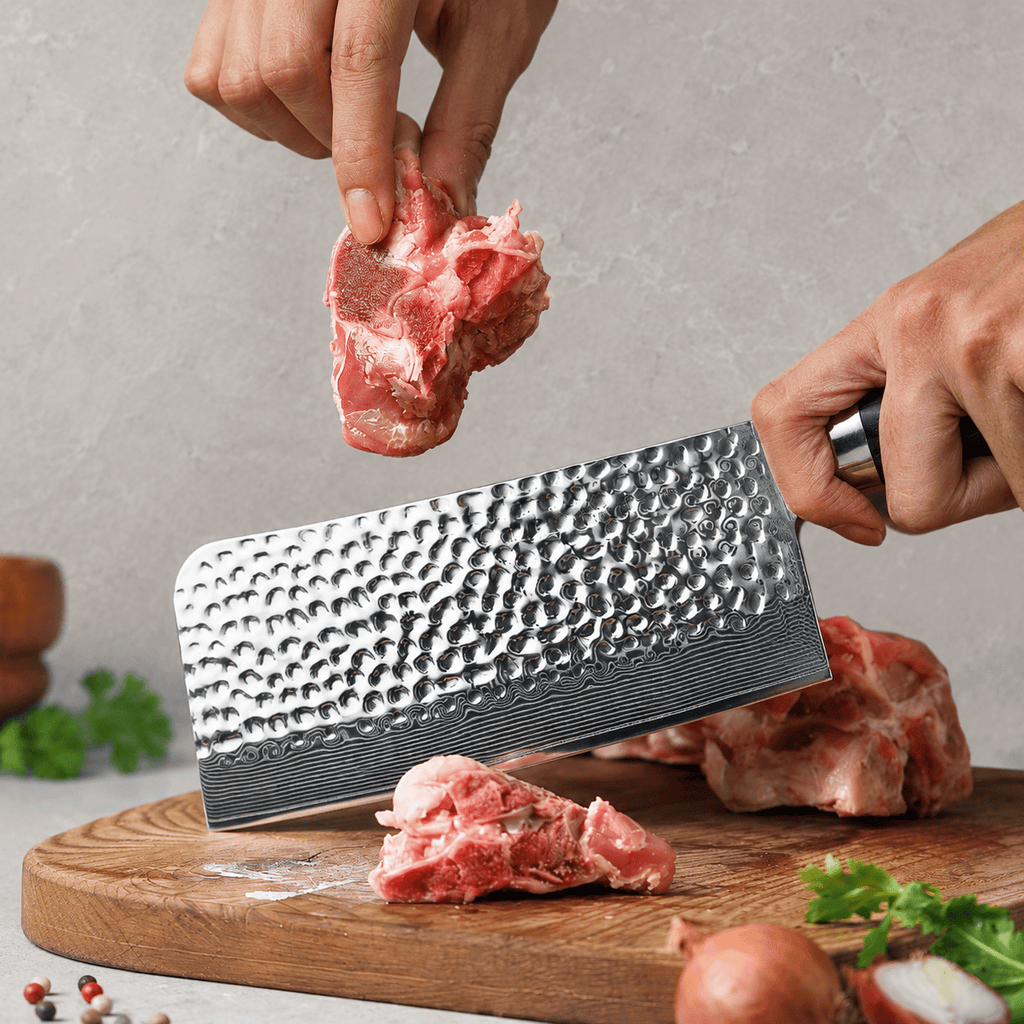 Meito Knives Tsukikage - Bone Chopper Knife Damascus 6.5"