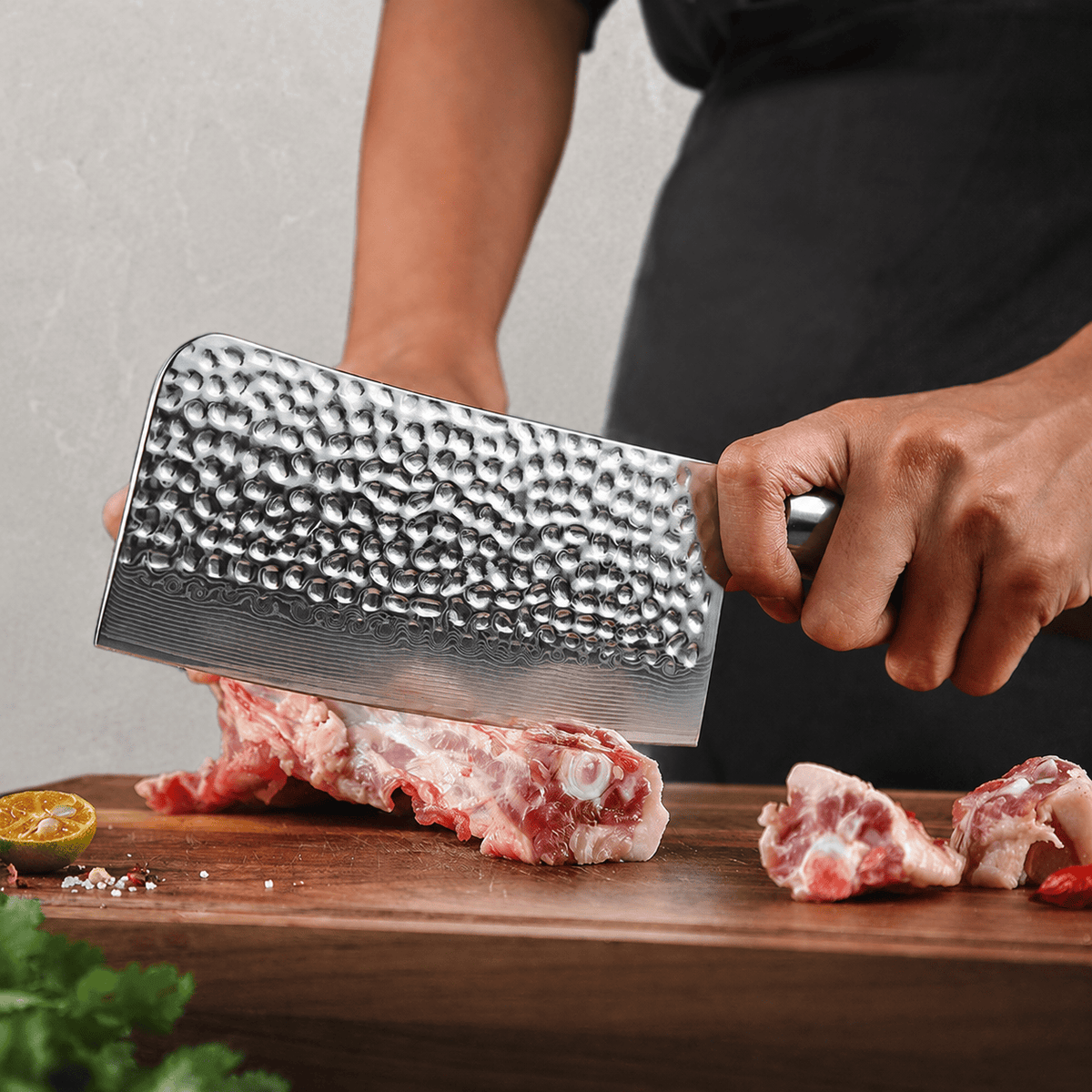 Meito Knives Tsukikage - Bone Chopper Knife Damascus 6.5"