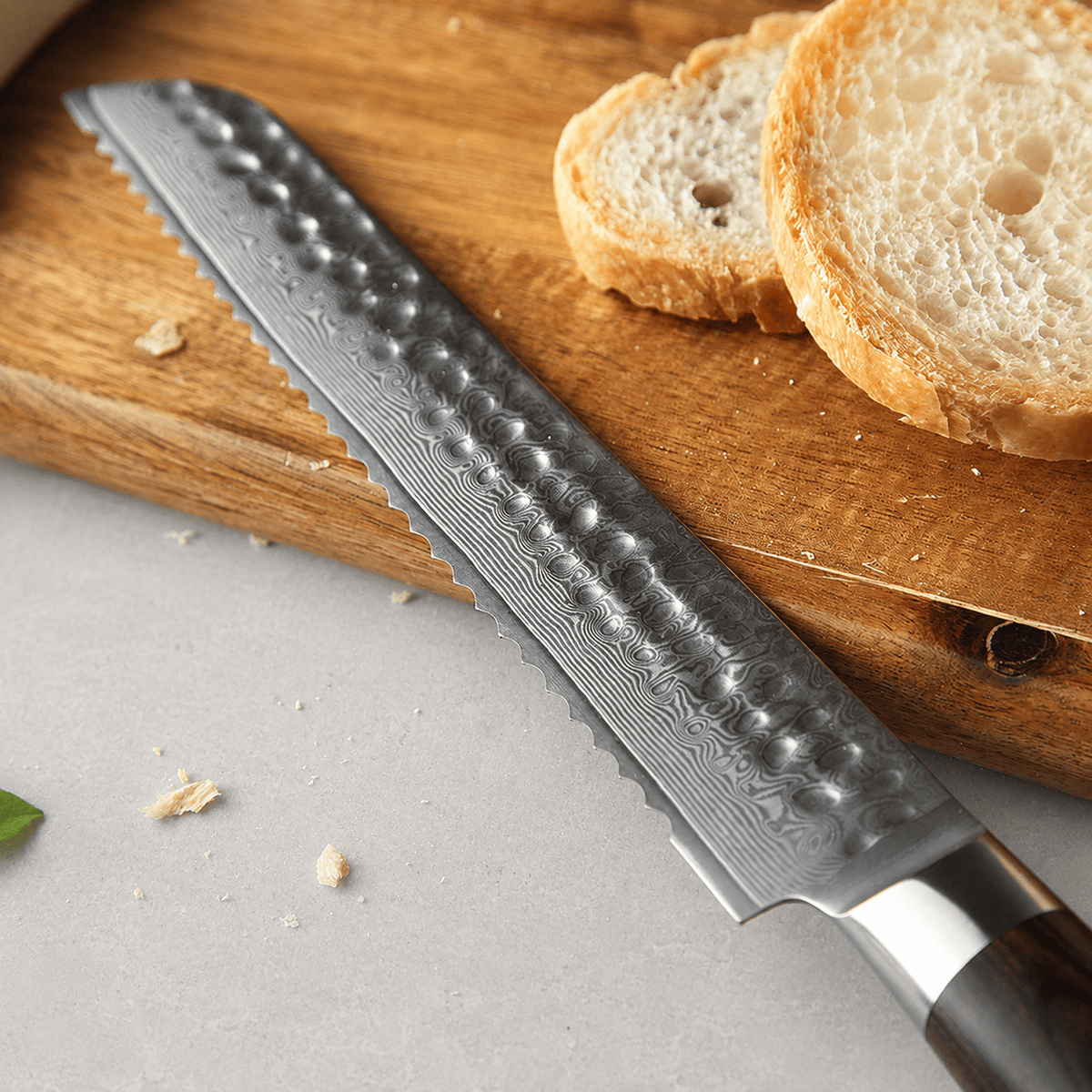 Meito Knives Tsukikage - Bread Knife Damascus 8"