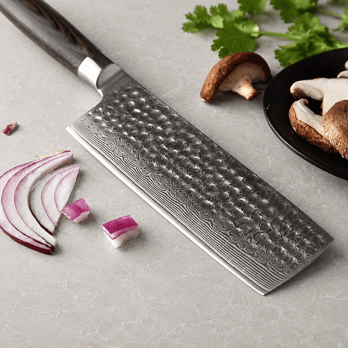 Meito Knives Tsukikage - Nakiri Knife Damascus 6.8"
